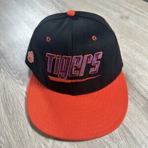 Vintage Clemson Tigers Hat Snapback College Black Orange Wool Cap USA‎